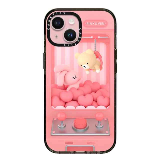 Pink & Ven x CASETiFY iPhone 15 ケース Heart,Bunny ブラック インパクトケース MagSafe対応 PINK & VEN Love Catcher Back to School Pink & Ven x CASETiFY iPhone 15 ケース Heart,Bunny ブラック インパクトケース MagSafe対応 PINK & VEN Love Catcher Back to School