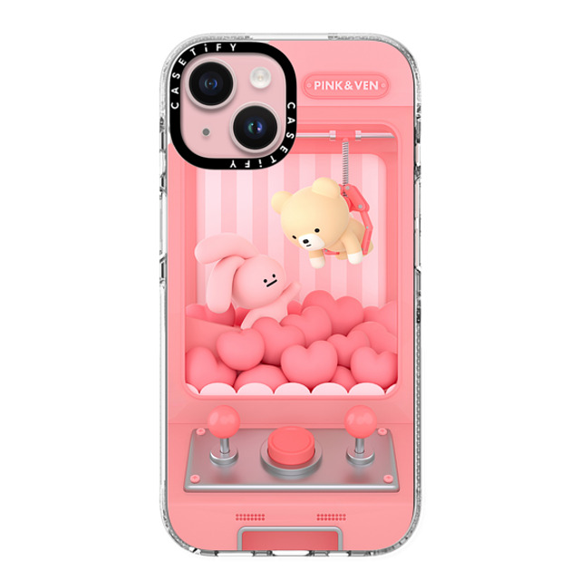 Pink & Ven x CASETiFY iPhone 15 ケース Heart,Bunny クリア クリア ケース MagSafe対応 PINK & VEN Love Catcher Back to School Pink & Ven x CASETiFY iPhone 15 ケース Heart,Bunny クリア クリア ケース MagSafe対応 PINK & VEN Love Catcher Back to School