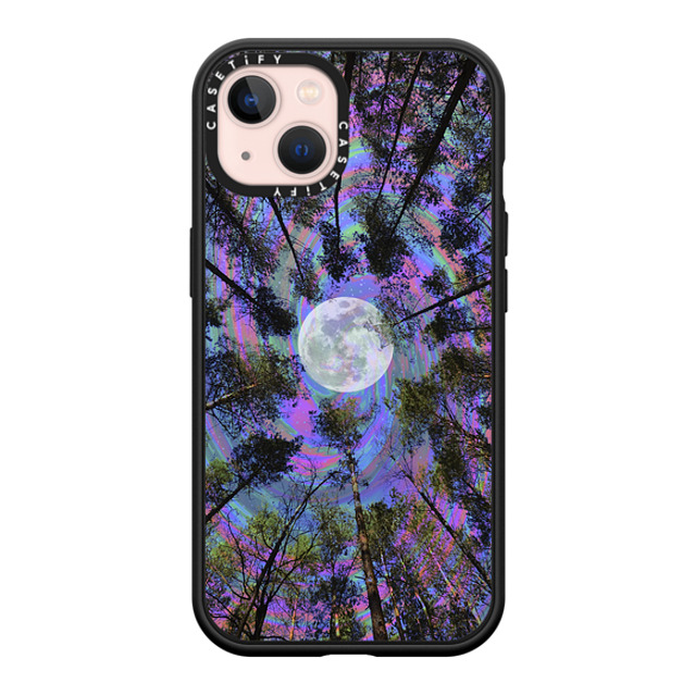 Cajucart x CASETiFY iPhone 13 ケース マットブラック インパクトケース MagSafe対応 Moon Swirl