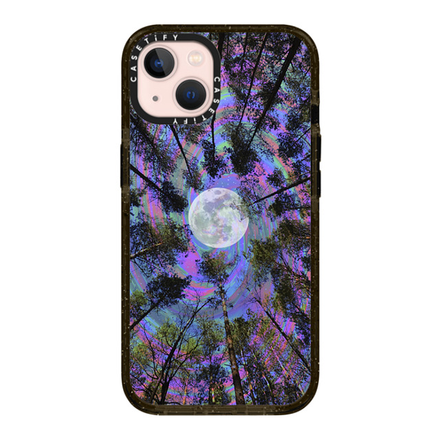 Cajucart x CASETiFY iPhone 13 ケース ブラック インパクトケース Moon Swirl