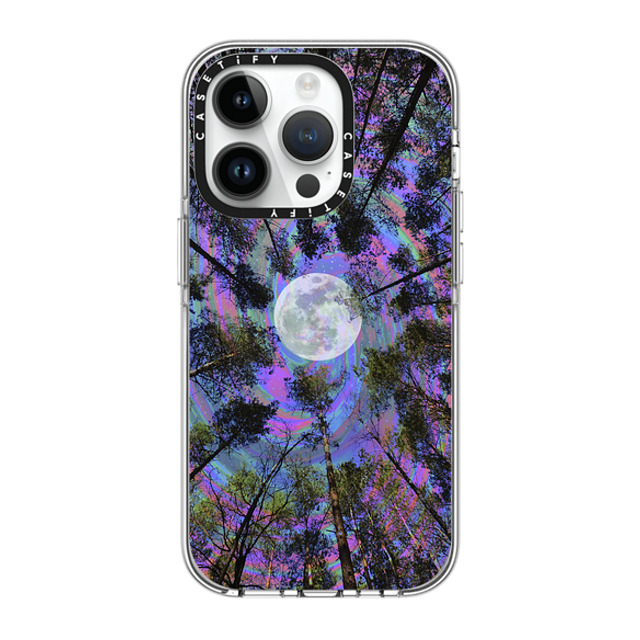 Cajucart x CASETiFY iPhone 14 Pro ケース クリア クリア ケース MagSafe対応 Moon Swirl