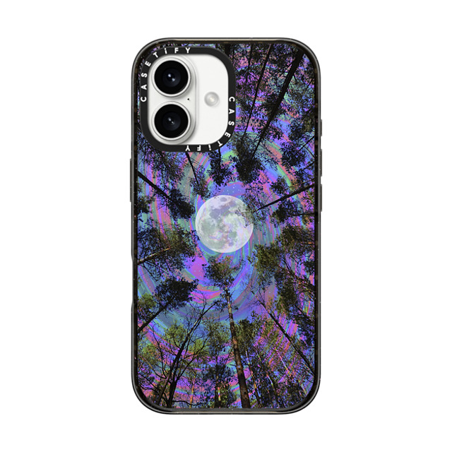 Cajucart x CASETiFY iPhone 16 ケース ブラック インパクトケース MagSafe対応 Moon Swirl