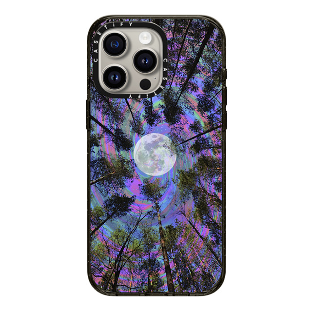 Cajucart x CASETiFY iPhone 15 Pro Max ケース ブラック インパクトケース MagSafe対応 Moon Swirl