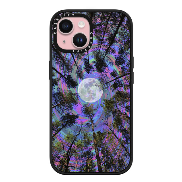 Cajucart x CASETiFY iPhone 15 ケース マットブラック インパクトケース MagSafe対応 Moon Swirl