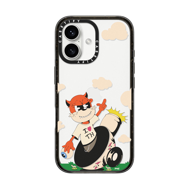 JoeThiraphat x CASETiFY iPhone 16 ケース ブラック インパクトケース I Love TH