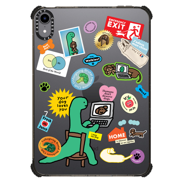 JOGUMAN x CASETiFY iPad Mini (A17 Pro/第6世代) Sticker,Dog Black iPad インパクト ケース I miss my dog Mother's Day JOGUMAN x CASETiFY iPad Mini (A17 Pro/第6世代) Sticker,Dog Black iPad インパクト ケース I miss my dog Mother's Day