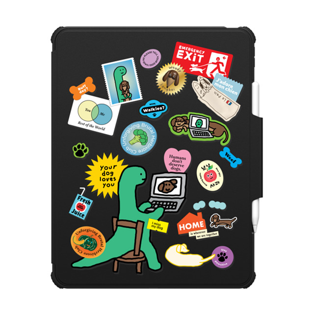 "JOGUMAN x CASETiFY iPad Pro 13" (M4) Sticker,Dog ブラック インパクト フォリオ ケース I miss my dog Mother's Day" "JOGUMAN x CASETiFY iPad Pro 13" (M4) Sticker,Dog ブラック インパクト フォリオ ケース I miss my dog Mother's Day"
