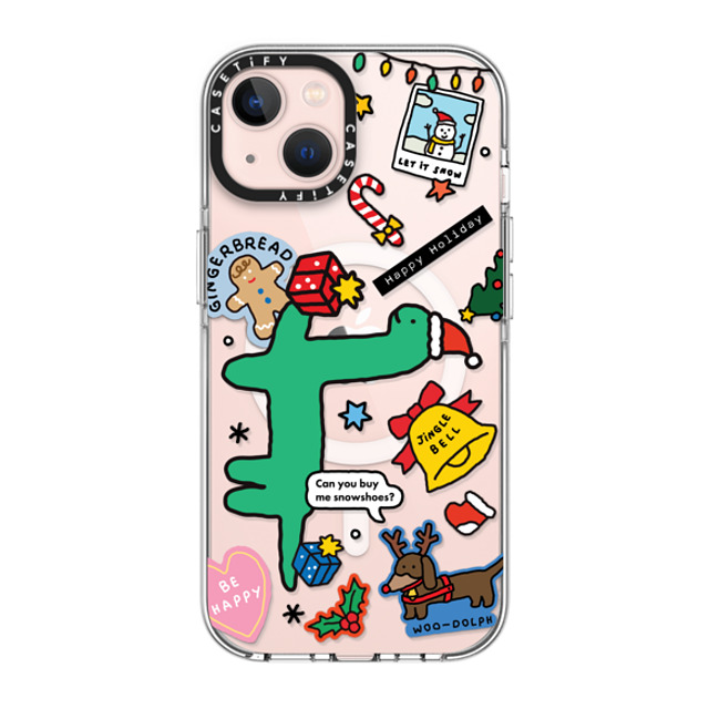 JOGUMAN x CASETiFY iPhone 13 ケース クリア クリア ケース MagSafe対応 Brachio Holiday Sticker