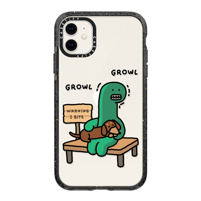 JOGUMAN x CASETiFY iPhone 11 ケース ブラック インパクトケース Warning, I Bite