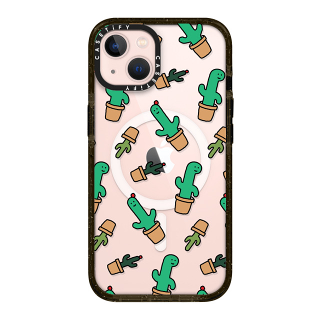 JOGUMAN x CASETiFY iPhone 13 ケース ブラック インパクトケース MagSafe対応 Cactus Brachio