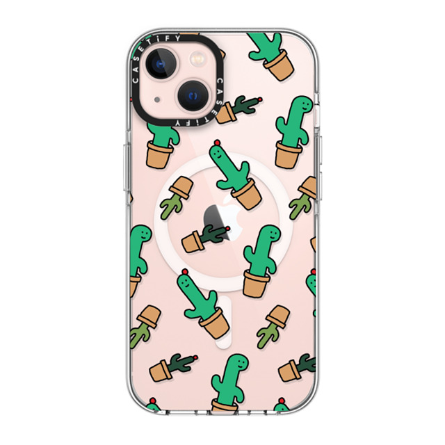 JOGUMAN x CASETiFY iPhone 13 ケース クリア クリア ケース MagSafe対応 Cactus Brachio