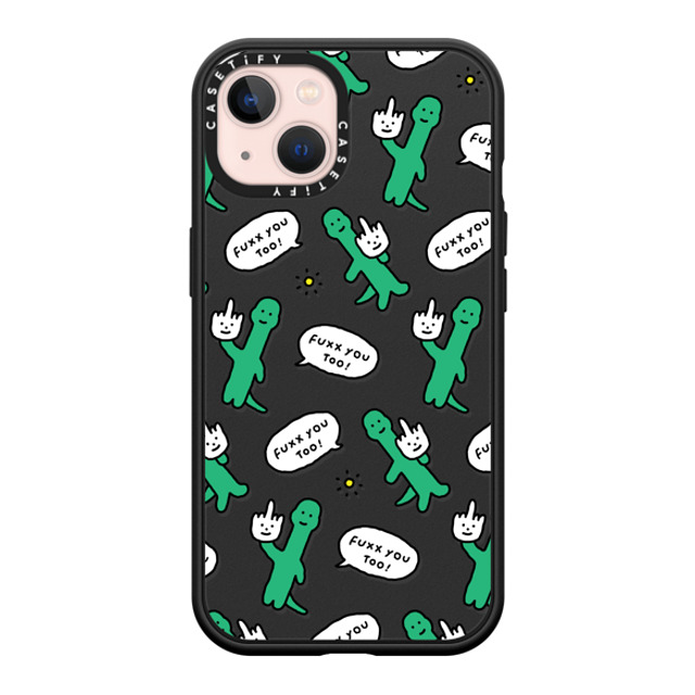 JOGUMAN x CASETiFY iPhone 13 ケース マットブラック インパクトケース MagSafe対応 Talk to the hand