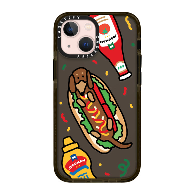 JOGUMAN x CASETiFY iPhone 13 Mini ケース ブラック インパクトケース Woody the Hotdog