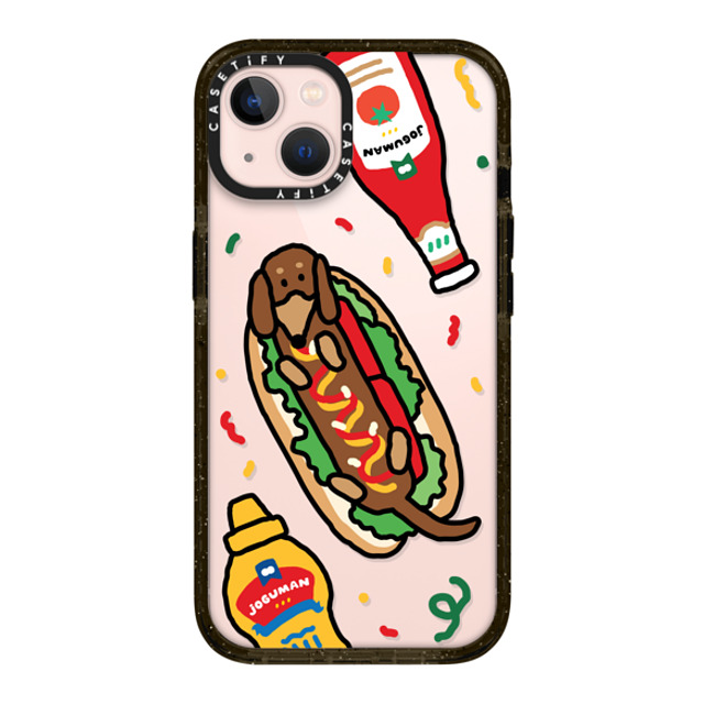 JOGUMAN x CASETiFY iPhone 13 ケース ブラック インパクトケース Woody the Hotdog