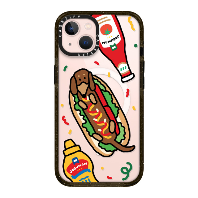 JOGUMAN x CASETiFY iPhone 13 ケース ブラック インパクトケース MagSafe対応 Woody the Hotdog