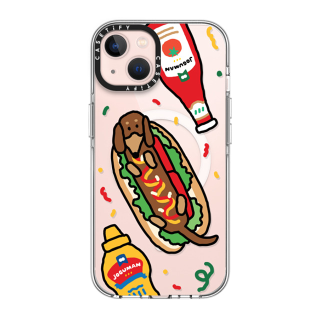 JOGUMAN x CASETiFY iPhone 13 ケース クリア クリア ケース MagSafe対応 Woody the Hotdog