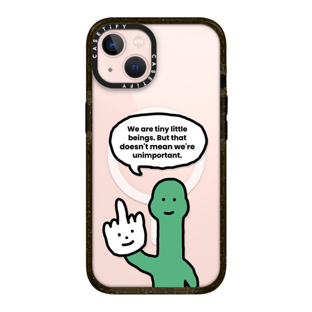 JOGUMAN x CASETiFY iPhone 13 ケース ブラック インパクトケース MagSafe対応 I Have Something To Say Custom Case - (We are tiny little beings. But that doesn't mean we're unimportant.)