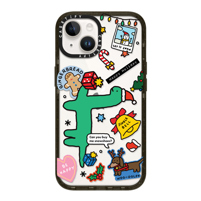 JOGUMAN x CASETiFY iPhone 14 ケース ブラック インパクトケース Brachio Holiday Sticker