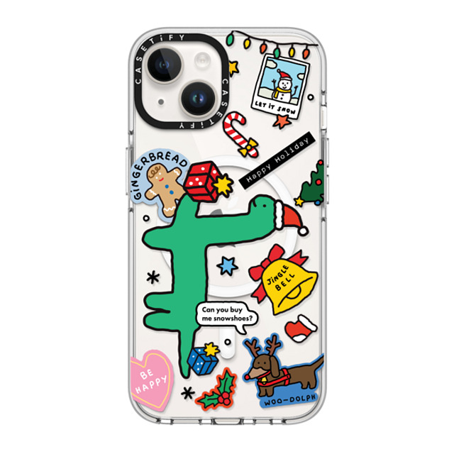 JOGUMAN x CASETiFY iPhone 14 ケース クリア クリア ケース MagSafe対応 Brachio Holiday Sticker