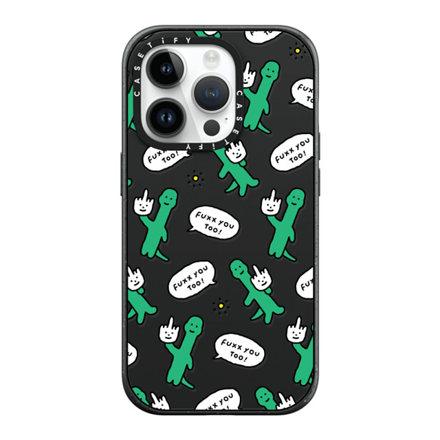 JOGUMAN x CASETiFY iPhone 14 Pro ケース マットブラック インパクトケース MagSafe対応 Talk to the hand