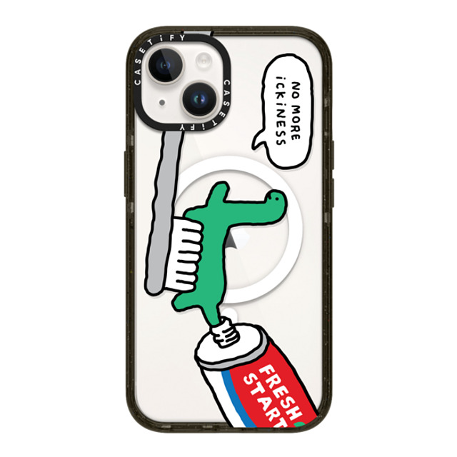 JOGUMAN x CASETiFY iPhone 14 ケース ブラック インパクトケース MagSafe対応 Fresh start, Brachio