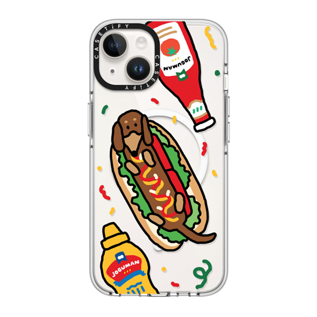 JOGUMAN x CASETiFY iPhone 14 ケース クリア クリア ケース MagSafe対応 Woody the Hotdog