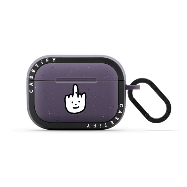 JOGUMAN x CASETiFY AirPods Pro Animal,Cartoon Matte Deep Purple バウンス ケース Talk to the Hand Father's Day JOGUMAN x CASETiFY AirPods Pro Animal,Cartoon Matte Deep Purple バウンス ケース Talk to the Hand Father's Day