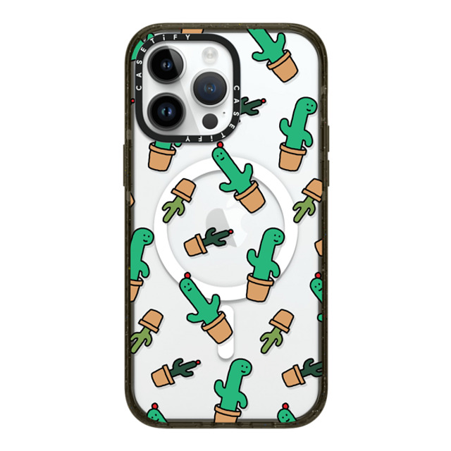 JOGUMAN x CASETiFY iPhone 14 Pro Max ケース ブラック インパクトケース MagSafe対応 Cactus Brachio