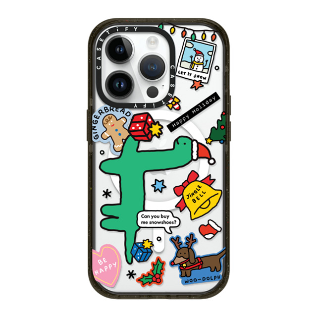 JOGUMAN x CASETiFY iPhone 14 Pro ケース ブラック インパクトケース MagSafe対応 Brachio Holiday Sticker