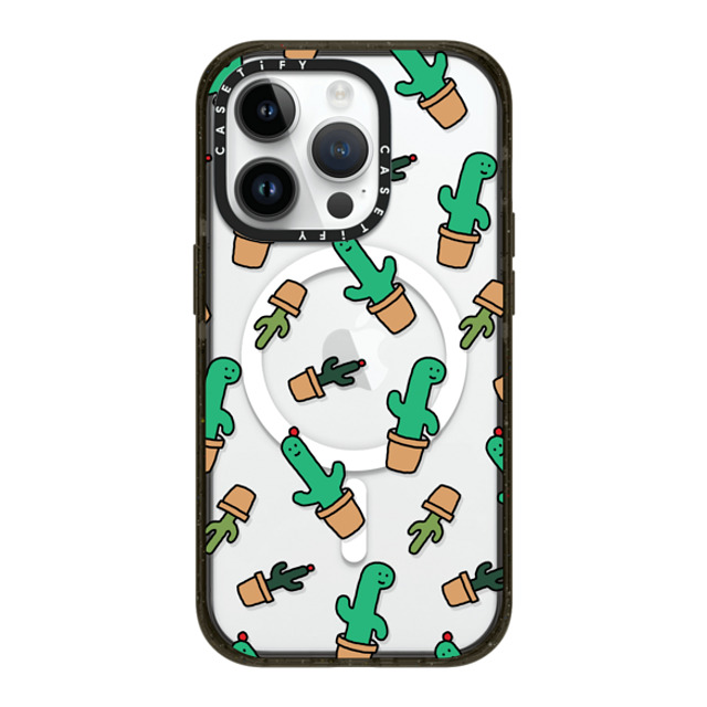 JOGUMAN x CASETiFY iPhone 14 Pro ケース ブラック インパクトケース MagSafe対応 Cactus Brachio