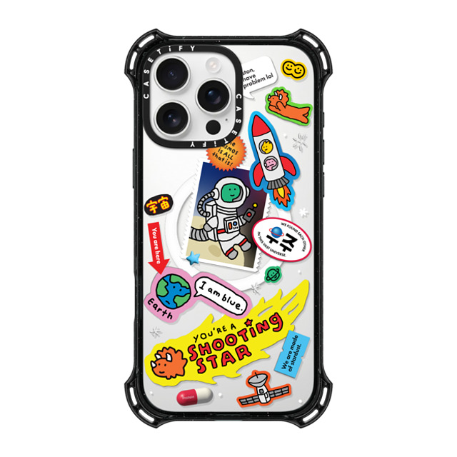 JOGUMAN x CASETiFY iPhone 16 Pro Max ケース ブラック バウンスケース Joguman Studio's Galaxy