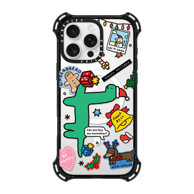 JOGUMAN x CASETiFY iPhone 16 Pro Max ケース ブラック バウンスケース Brachio Holiday Sticker