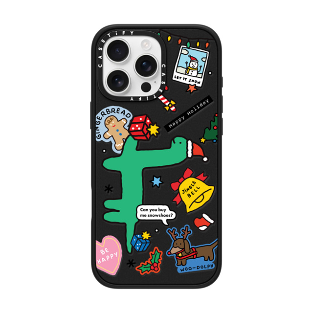 JOGUMAN x CASETiFY iPhone 16 Pro Max ケース マットブラック インパクトケース MagSafe対応 Brachio Holiday Sticker