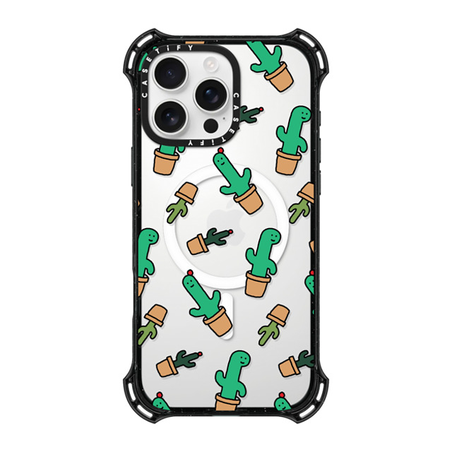 JOGUMAN x CASETiFY iPhone 16 Pro Max ケース ブラック バウンスケース Cactus Brachio