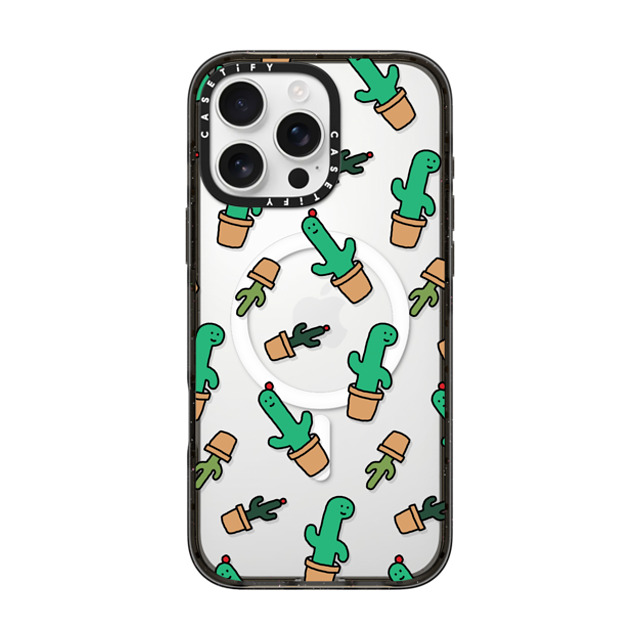 JOGUMAN x CASETiFY iPhone 16 Pro Max ケース ブラック インパクトケース MagSafe対応 Cactus Brachio