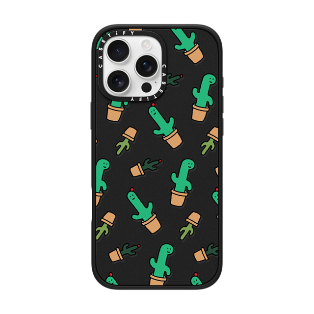 JOGUMAN x CASETiFY iPhone 16 Pro Max ケース マットブラック インパクトケース MagSafe対応 Cactus Brachio