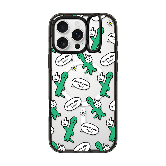 JOGUMAN x CASETiFY iPhone 16 Pro Max ケース ブラック インパクトリングスタンドケース MagSafe対応 Talk to the hand