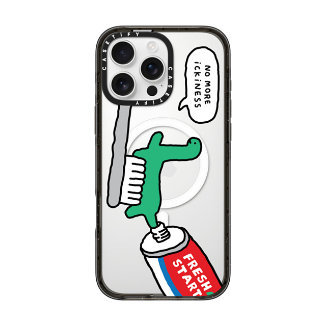 JOGUMAN x CASETiFY iPhone 16 Pro Max ケース ブラック インパクトケース MagSafe対応 Fresh start, Brachio