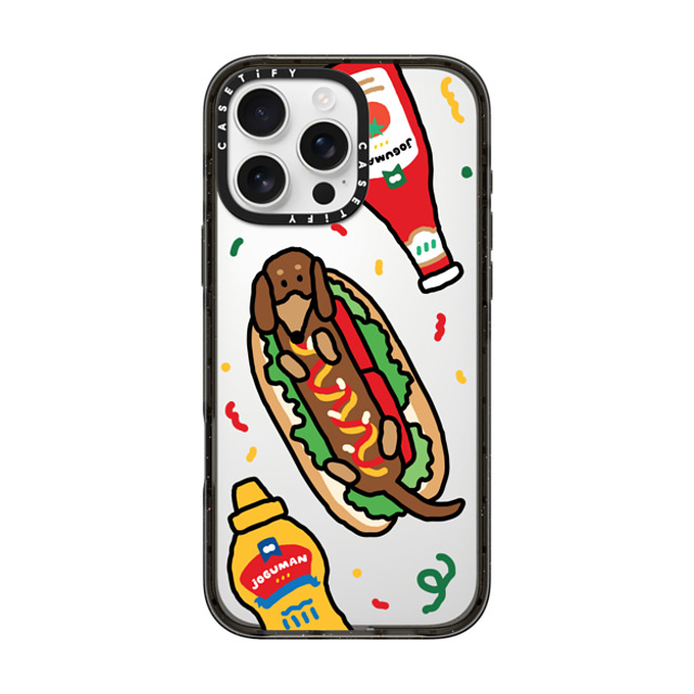 JOGUMAN x CASETiFY iPhone 16 Pro Max ケース ブラック インパクトケース Woody the Hotdog