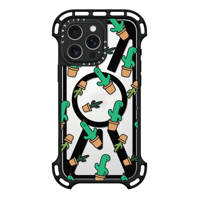 JOGUMAN x CASETiFY iPhone 16 Pro Max ケース ブラック ウルトラ バウンスケース MagSafe対応 Cactus Brachio