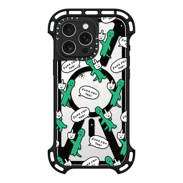 JOGUMAN x CASETiFY iPhone 16 Pro Max ケース ブラック ウルトラ バウンスケース MagSafe対応 Talk to the hand