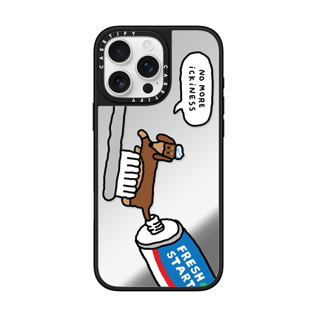 JOGUMAN x CASETiFY iPhone 16 Pro Max ケース Silver on Black ミラーケース MagSafe対応 Fresh start, Woody