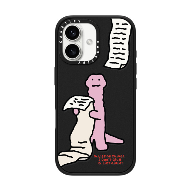 JOGUMAN x CASETiFY iPhone 16 Case Dinosaur,Animal Matte Black Impact Case MagSafe Compatible A Very Long List Mother's Day JOGUMAN x CASETiFY iPhone 16 Case Dinosaur,Animal Matte Black Impact Case MagSafe Compatible A Very Long List Mother's Day