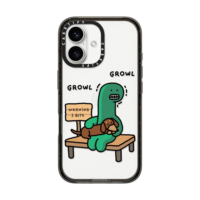 JOGUMAN x CASETiFY iPhone 16 ケース ブラック インパクトケース Warning, I Bite