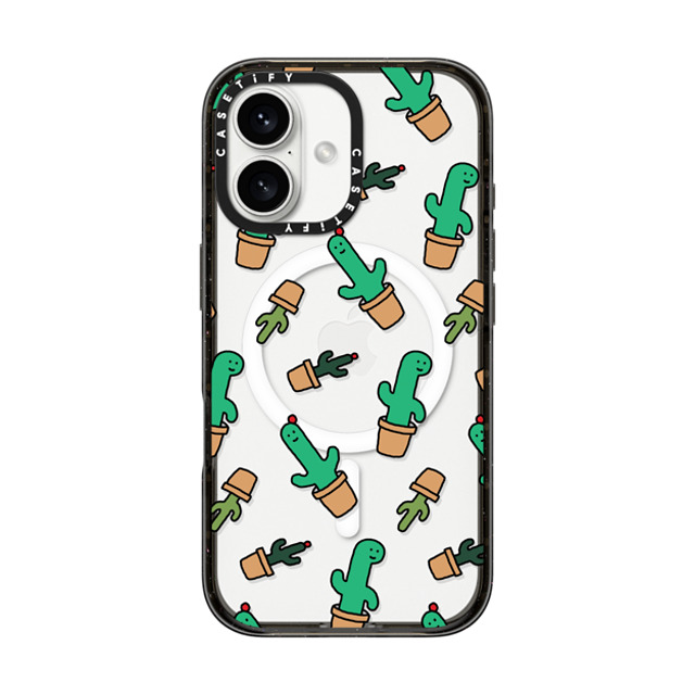 JOGUMAN x CASETiFY iPhone 16 ケース ブラック インパクトケース MagSafe対応 Cactus Brachio