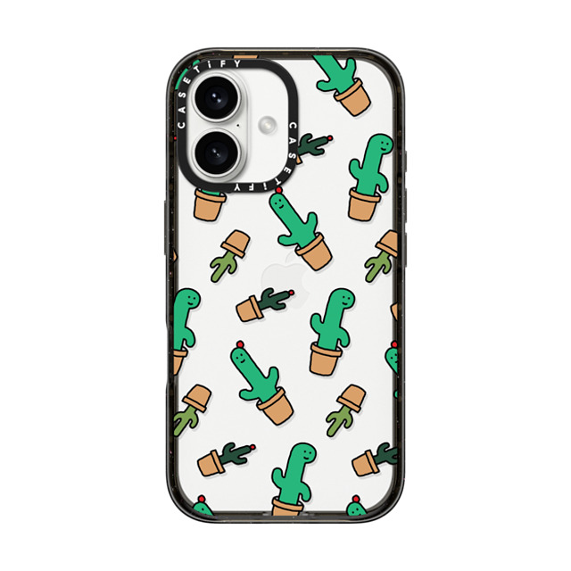 JOGUMAN x CASETiFY iPhone 16 ケース ブラック インパクトケース Cactus Brachio