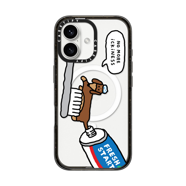 JOGUMAN x CASETiFY iPhone 16 ケース ブラック インパクトケース MagSafe対応 Fresh start, Woody