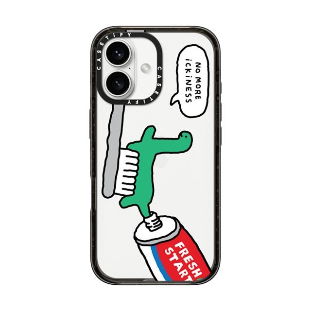 JOGUMAN x CASETiFY iPhone 16 ケース ブラック インパクトケース Fresh start, Brachio