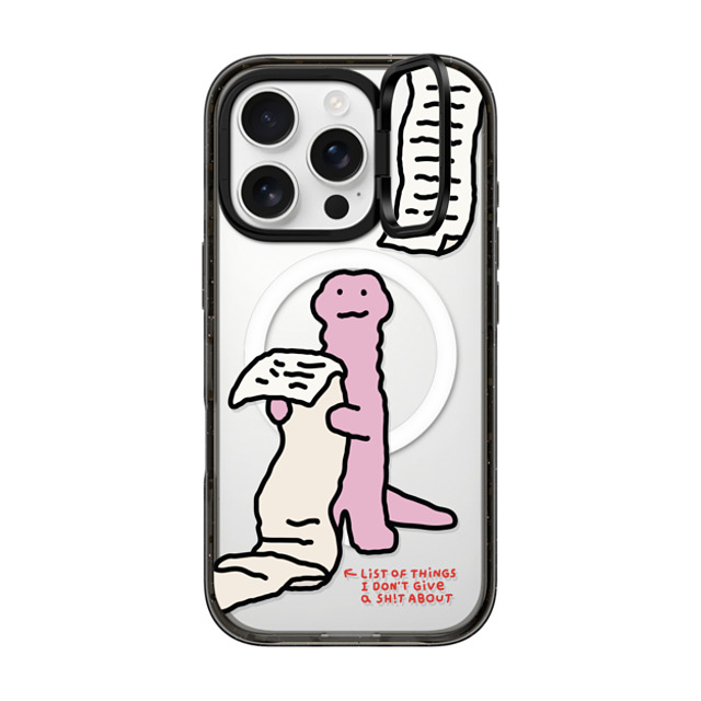 JOGUMAN x CASETiFY iPhone 16 Pro ケース Dinosaur,Animal ブラック インパクトリングスタンドケース MagSafe対応 A Very Long List Father's Day JOGUMAN x CASETiFY iPhone 16 Pro ケース Dinosaur,Animal ブラック インパクトリングスタンドケース MagSafe対応 A Very Long List Father's Day
