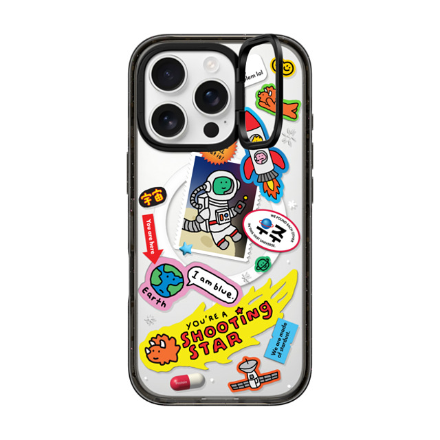 JOGUMAN x CASETiFY iPhone 16 Pro ケース ブラック インパクトリングスタンドケース MagSafe対応 Joguman Studio's Galaxy